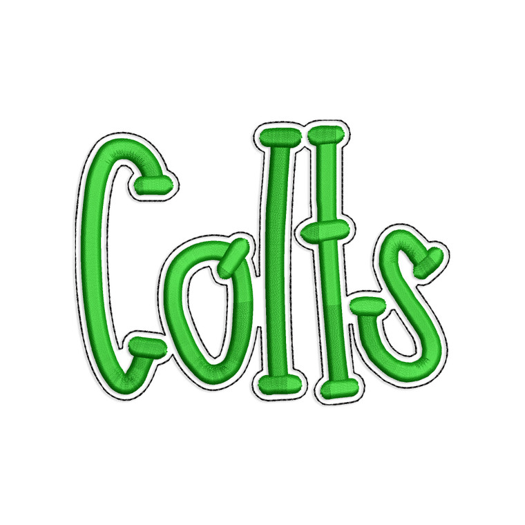 Colts with a Bean Stitch Outline Machine Embroidery Design