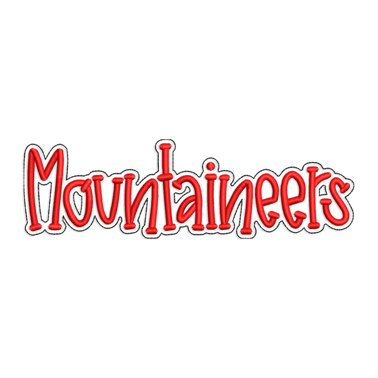 Mountaineers with a Bean Stitch Outline Machine Embroidery Design