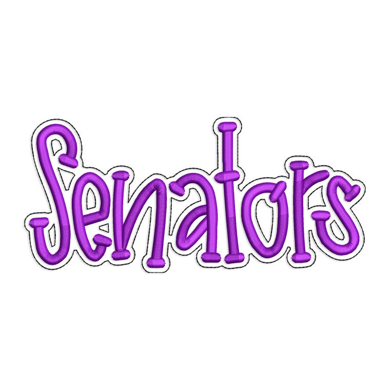 Senators with a Bean Stitch Outline Machine Embroidery Design