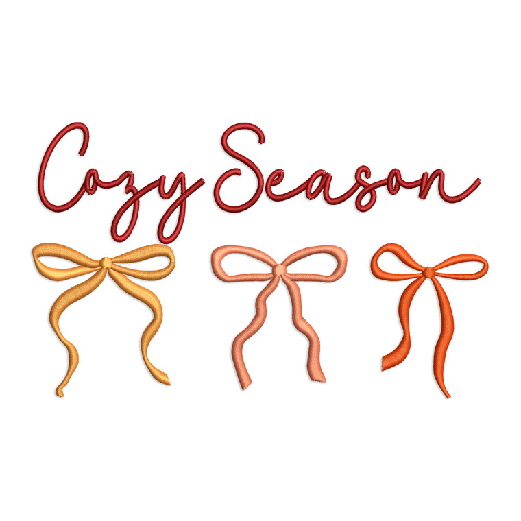 Cozy Season with Bows Machine Embroidery Design