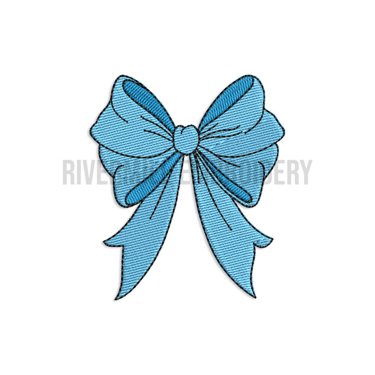 Fill Stitched Bow Machine Embroidery Design