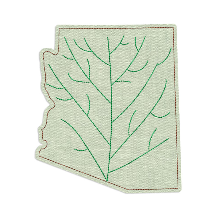 Applique Arizona as a Leaf Machine Embroidery Design