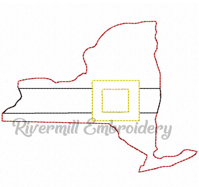 New York w/ Santa Belt Raggy Applique Machine Embroidery Design