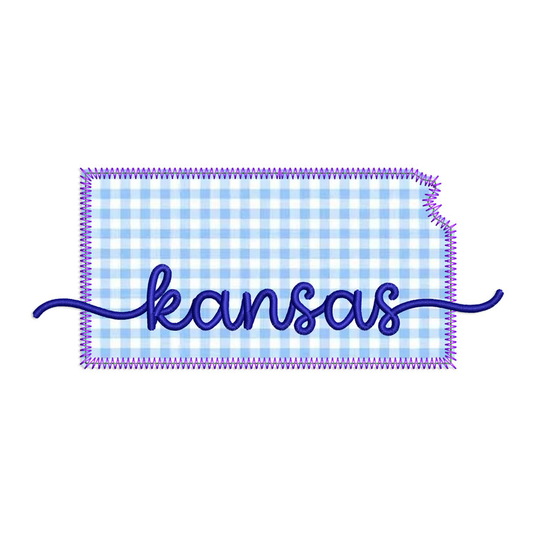 Zig Zag Kansas KS Applique Machine Embroidery Design