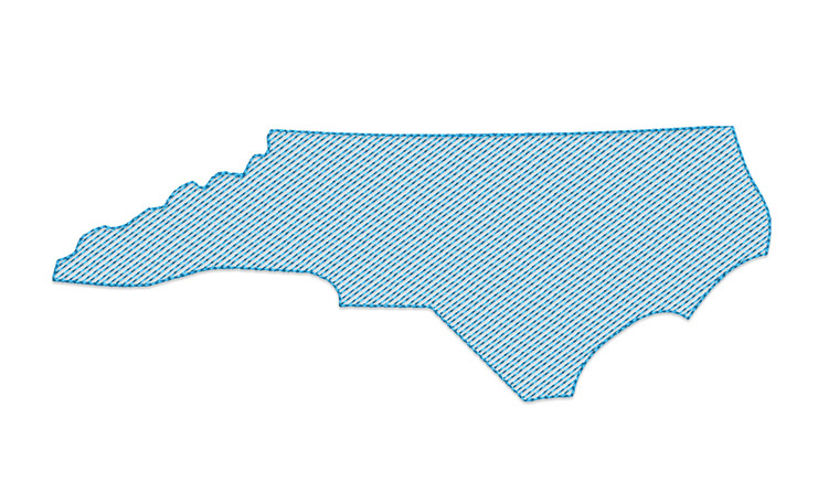 Sketch Style North Carolina Machine Embroidery Design