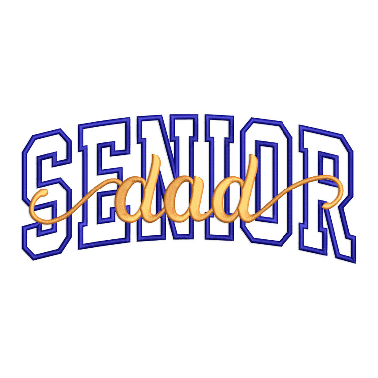 Senior Dad Applique Machine Embroidery Design