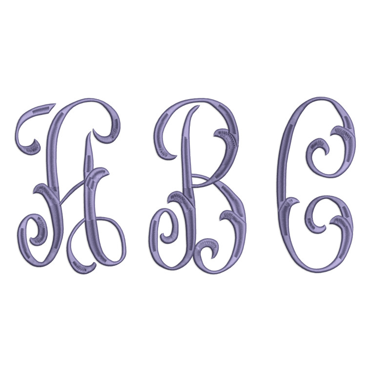 Large Arabesque Style 2 Monogram Machine Embroidery Font Alphabet