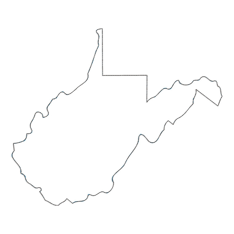 Large Raggy Applique State of West Virginia Machine Embroidery Design