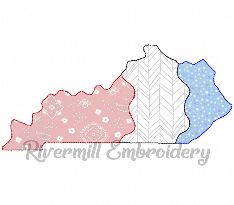 Large Raggy Applique Patchwork Kentucky Machine Embroidery Design