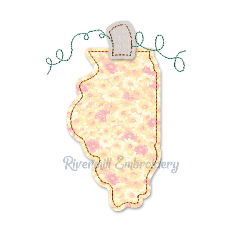 Raggy Applique Illinois as a Pumpkin Machine Embroidery Design
