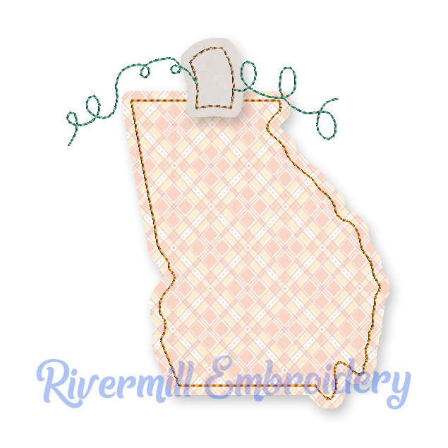 Raggy Applique Georgia as a Pumpkin Machine Embroidery Design
