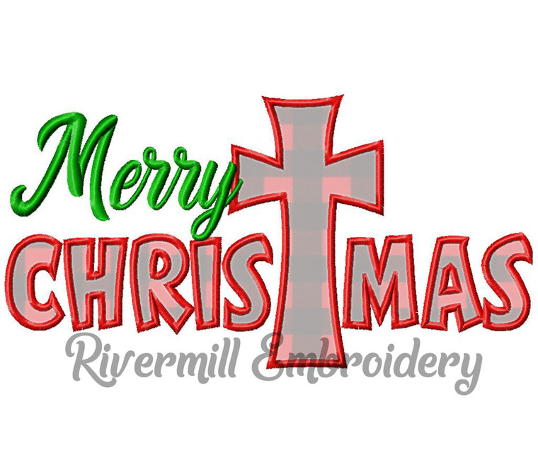 Applique Merry Christmas Machine Embroidery Design