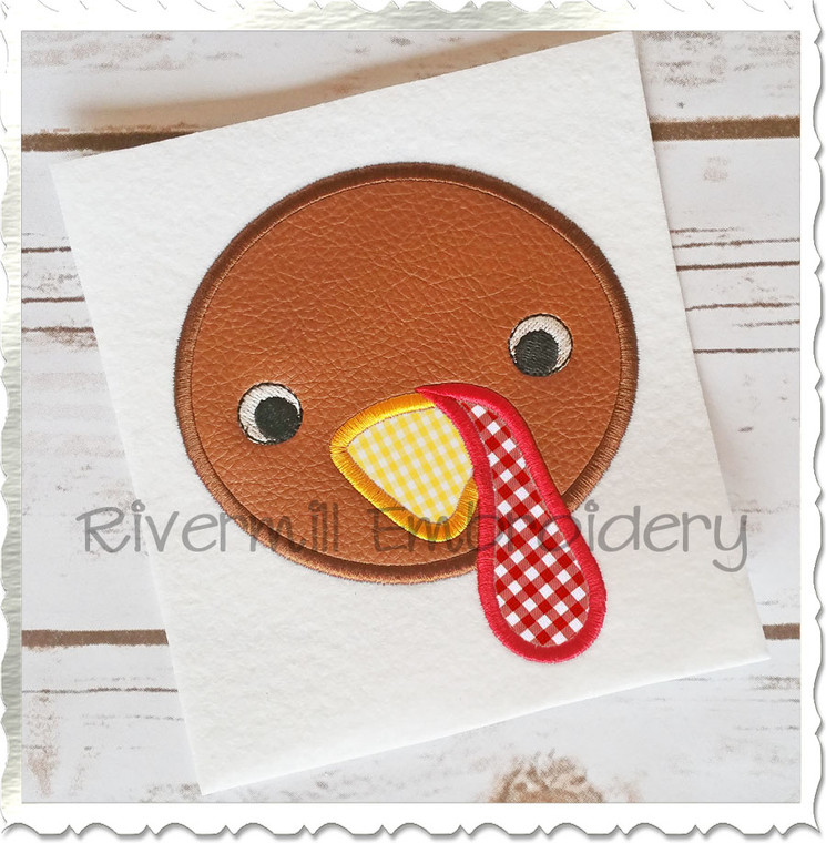 Applique Turkey Face Machine Embroidery Design