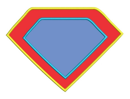 Applique Super Hero Shield Machine Embroidery Design