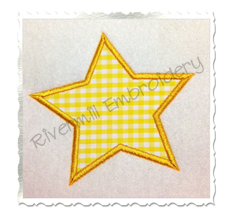 Star Applique Machine Embroidery Design
