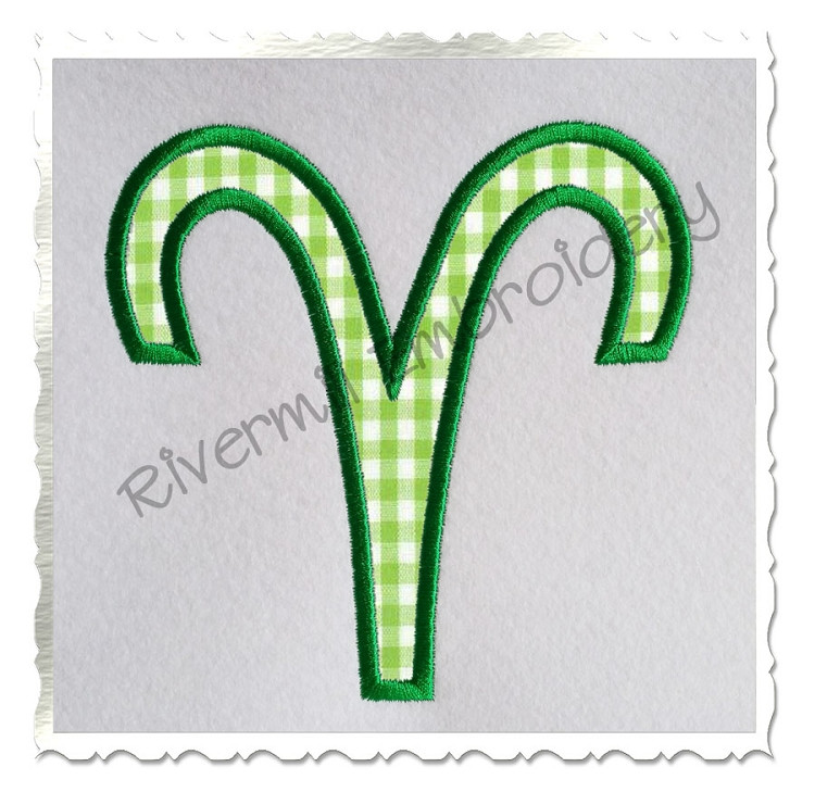 Applique Aries Astrology Symbol Machine Embroidery Design