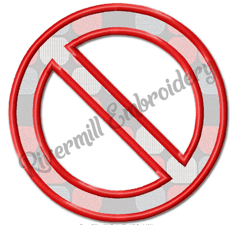 Applique No Symbol Circle With Cross Bar Machine Embroidery Design