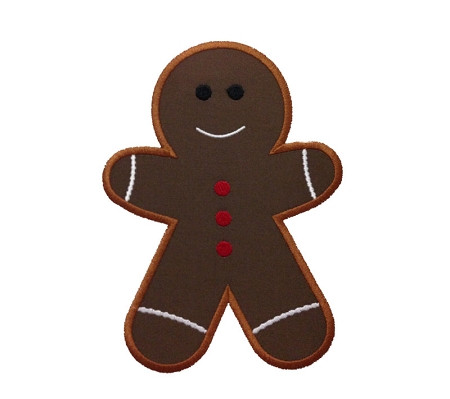 Applique Gingerbread Man Machine Embroidery Design