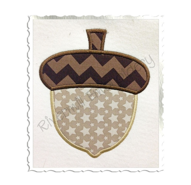 Applique Acorn Machine Embroidery Design