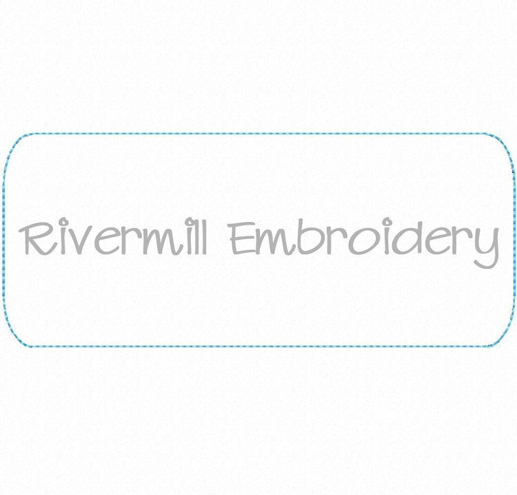 Raggy Applique Rectangle Name Tag Frame Machine Embroidery Design