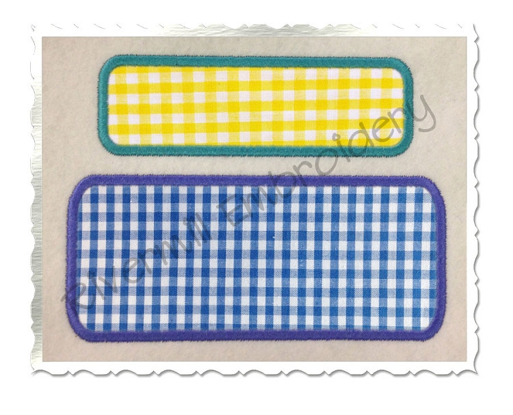Applique Rectangle Name Tag Frame Machine Embroidery Design