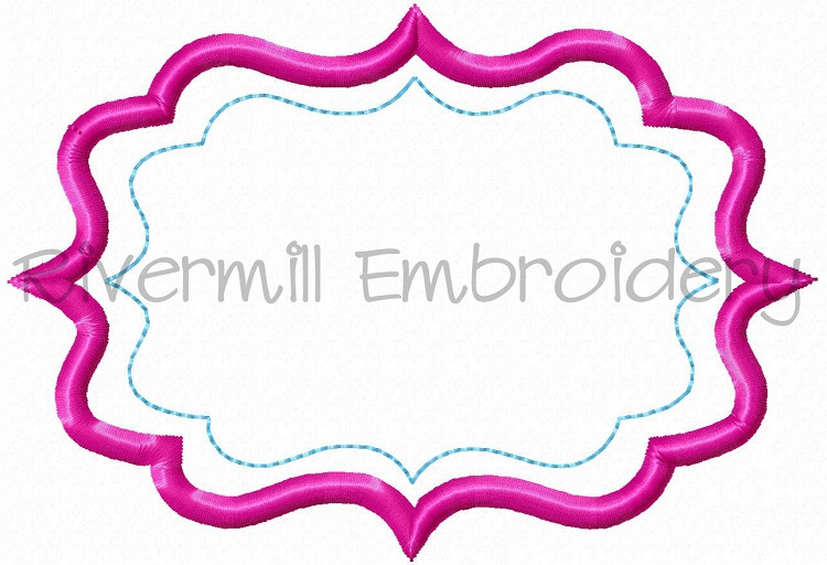 Applique Name or Monogram Frame Machine Embroidery Design (#9)