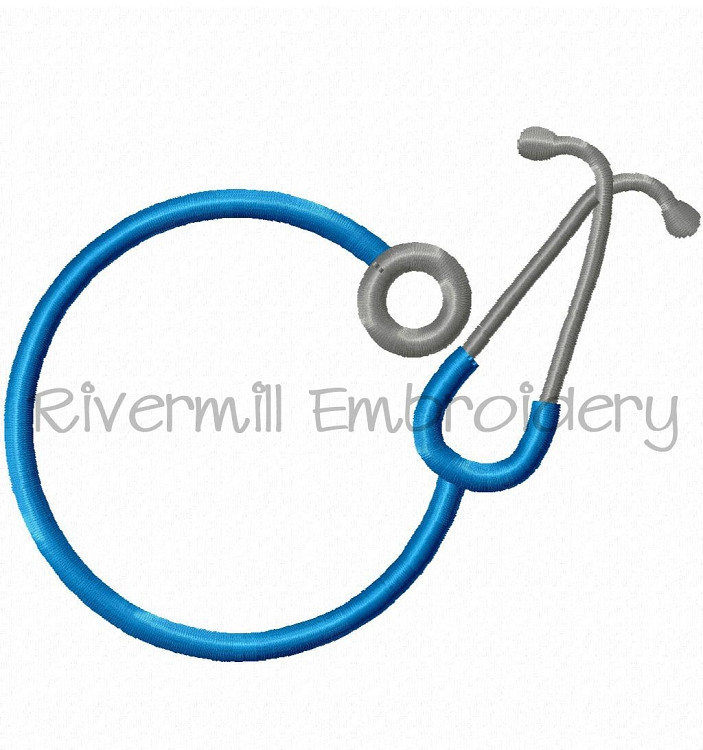 Stethoscope Monogram Frame Machine Embroidery Design