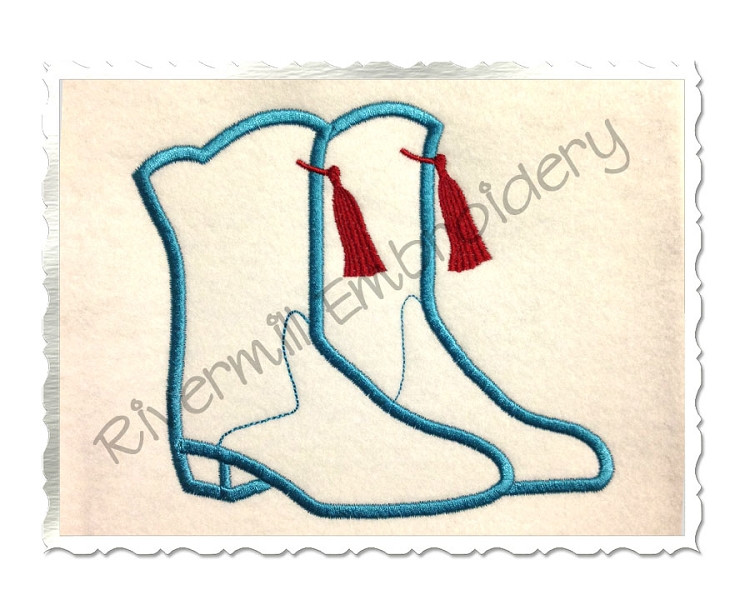 Applique Drill Team Boots Machine Embroidery Design