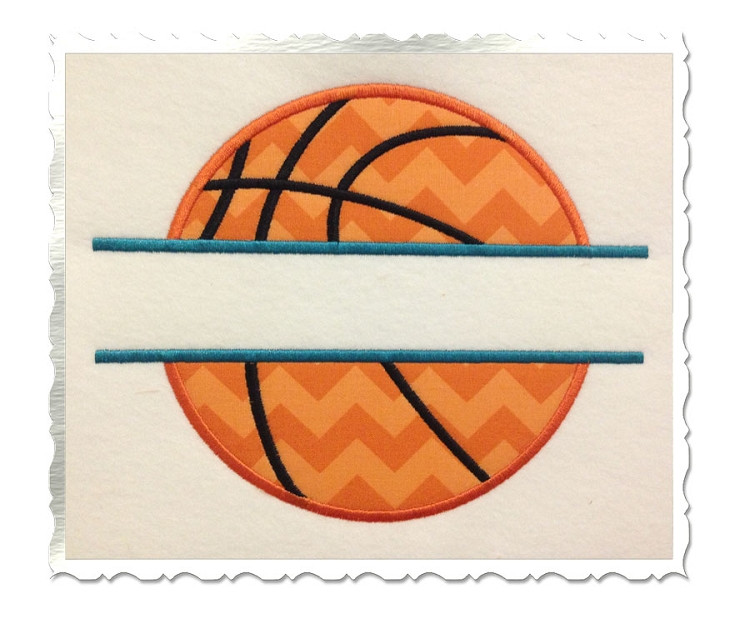 Applique Split Basketball Machine Embroidery Design