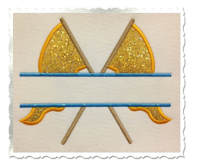 Applique Split Color Guard Flags Machine Embroidery Design