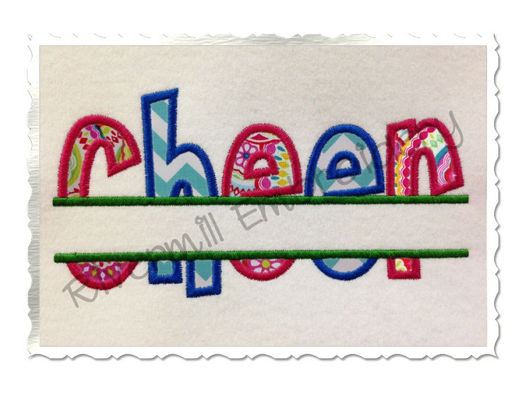 Split Applique Cheer Machine Embroidery Design