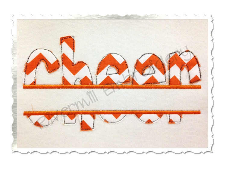 Raggy Edge Applique Split Cheer Machine Embroidery Design
