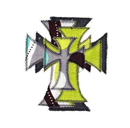 Zig Zag Stacked Crosses Applique Machine Embroidery Design