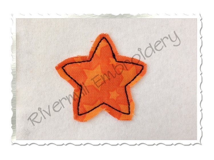 Small Raggy Applique Star Machine Embroidery Design