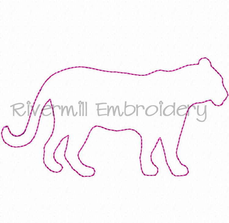 Raggy Applique Tiger Machine Embroidery Design