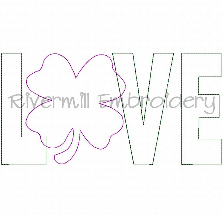Raggy Applique Love With A Shamrock Machine Embroidery Design