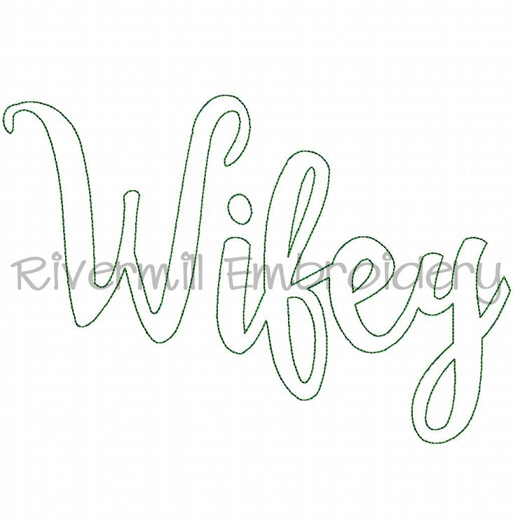 Raggy Applique Wifey Machine Embroidery Design