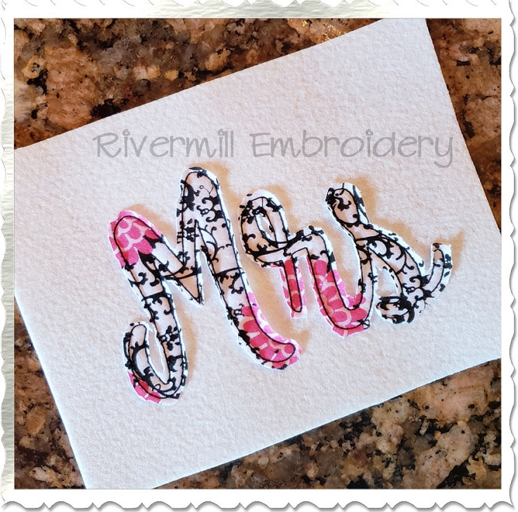 Raggy Applique Mrs Machine Embroidery Design