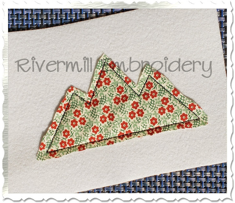 Mountains Raggy Applique Machine Embroidery Design