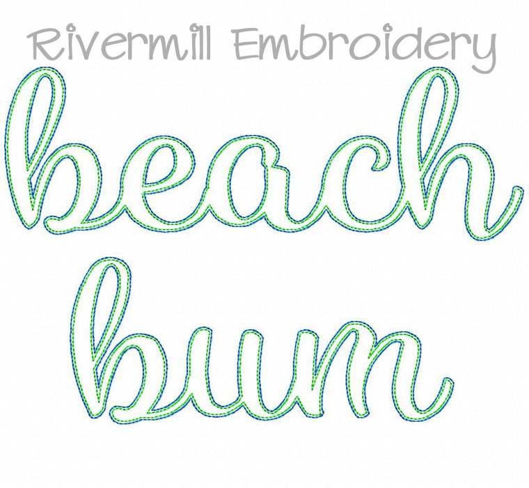 Raggy Applique Beach Bum Machine Embroidery Design