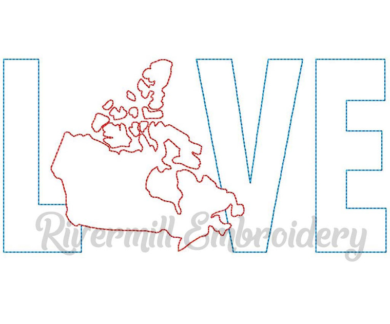 Raggy Applique Canada Love Machine Embroidery Design