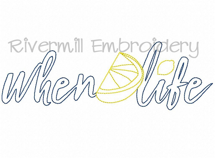 When Life Gives You Lemons Raggy Applique Machine Embroidery Design