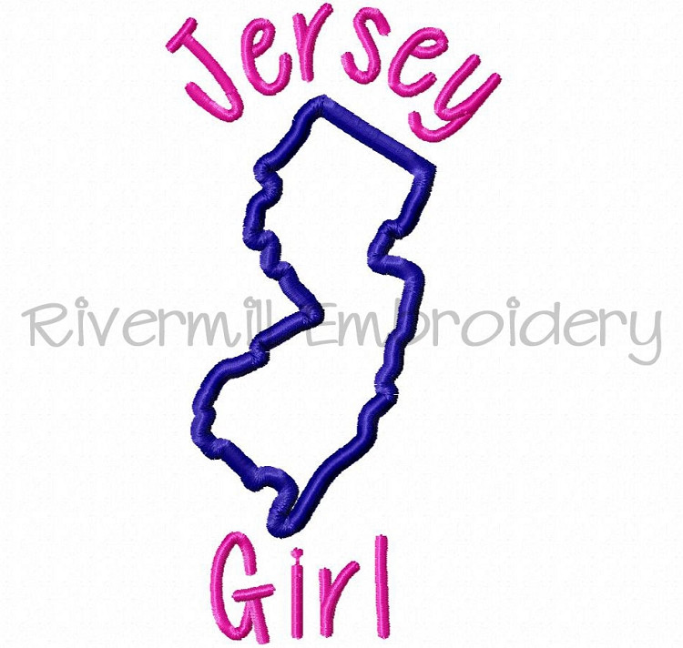 Applique Jersey Girl Machine Embroidery Design