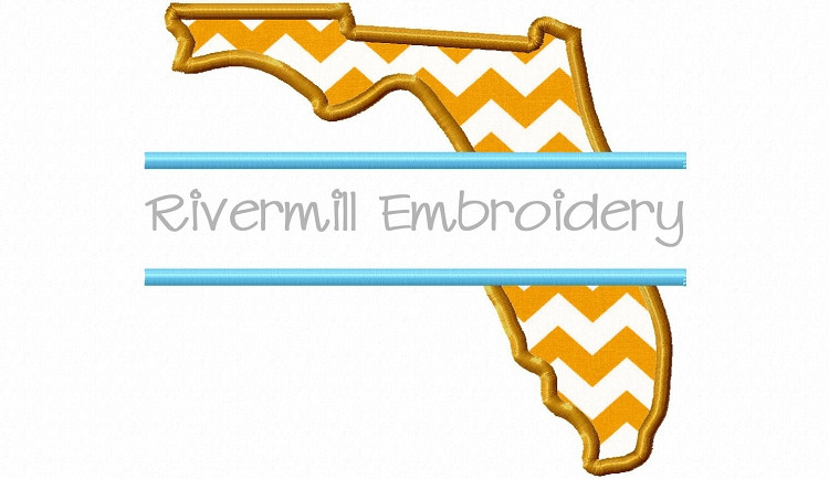 Split Applique State of Florida Machine Embroidery Design