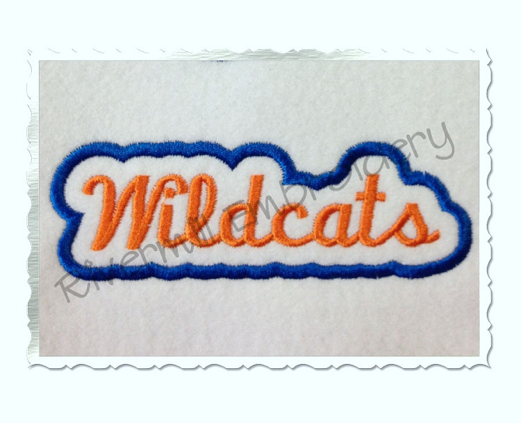 Applique Wildcats Team Name Machine Embroidery Design