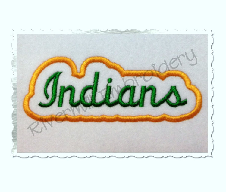 Applique Indians Team Name Machine Embroidery Design