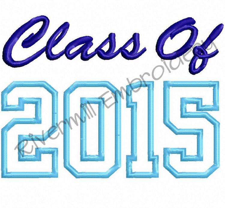 Class of 2015 Applique Machine Embroidery Design