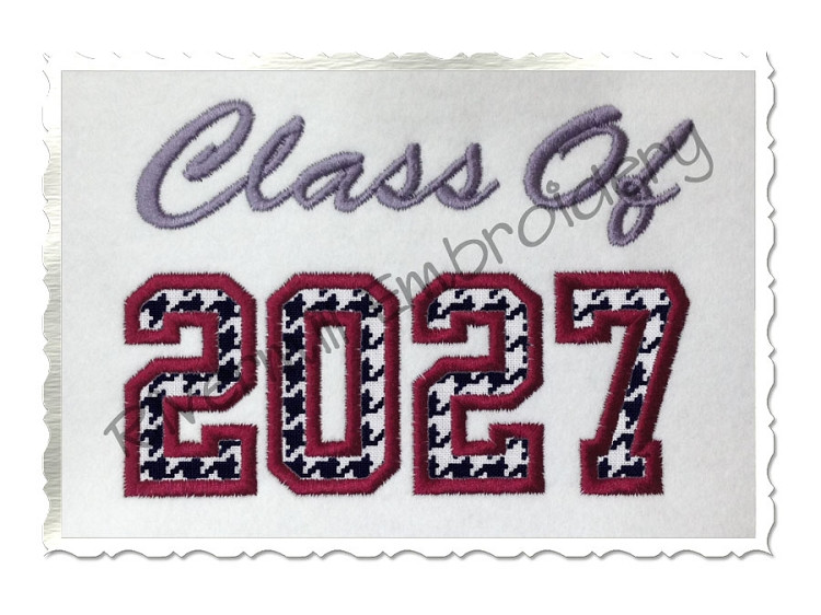 Class of 2027 Applique Machine Embroidery Design