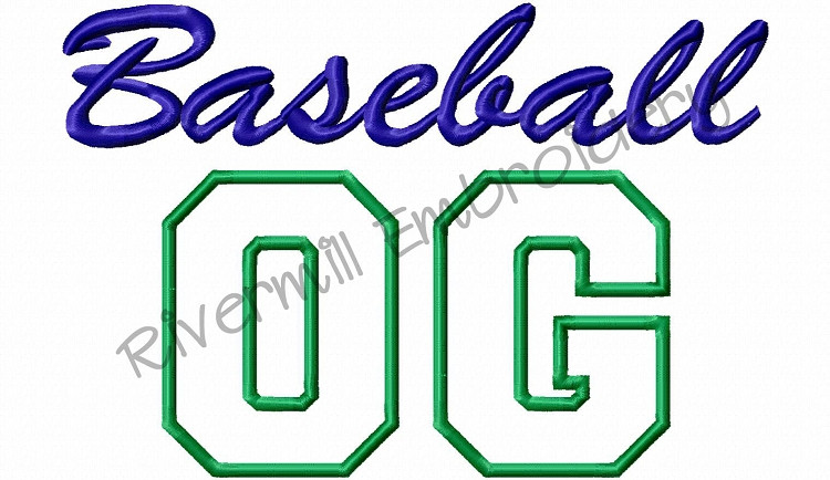 Baseball OG Applique Machine Embroidery Design