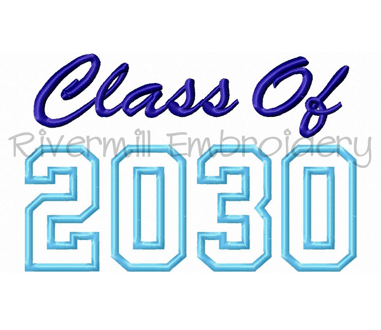 Class of 2030 Applique Machine Embroidery Design